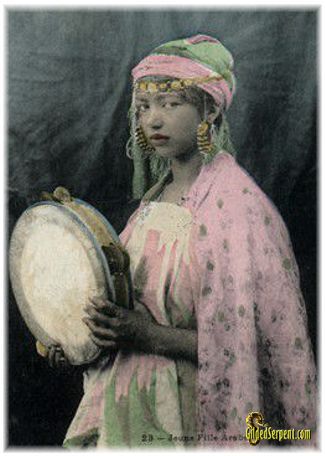 Algerian girl with tamborine