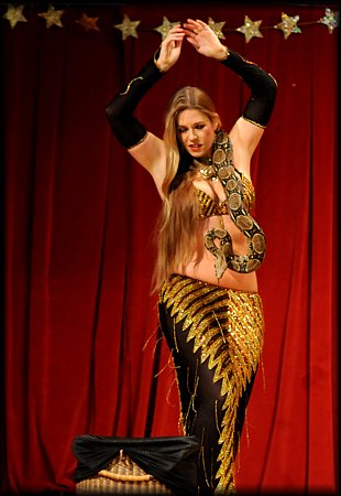 Surreyya belly dances with Snake!