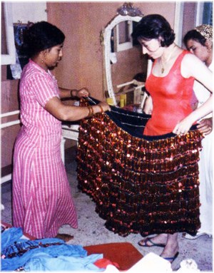 Trying on Ghawazi Costume