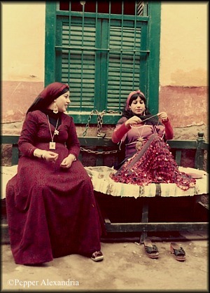 Sisters sewing