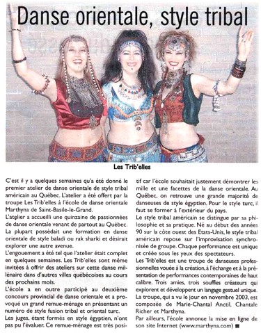 First Tribal Style Troupe in Quebec