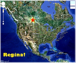 Regina show on a map