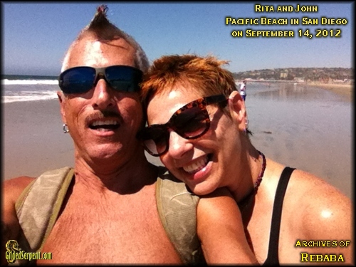 Rita and John on the beach, 1 month before his death