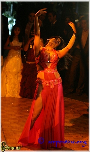 Leila Farid dancing at the wedding located at the Grand Hyatt