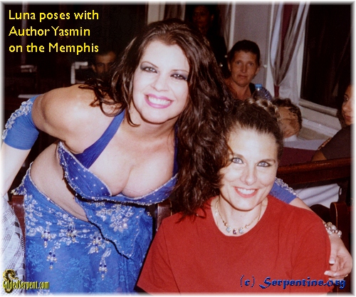 Luna poses with author Yasmin on the Memphis boat in September 2012