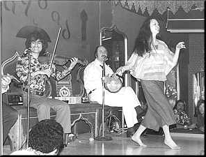 Abdullah plays for a dancer in a North Beach club in San Francisco