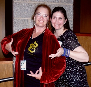 Lynette wears shirt screened by Monica