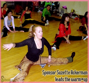 Suzette leads warm up