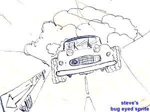 Steve's church doodle of his bug eyed sprite